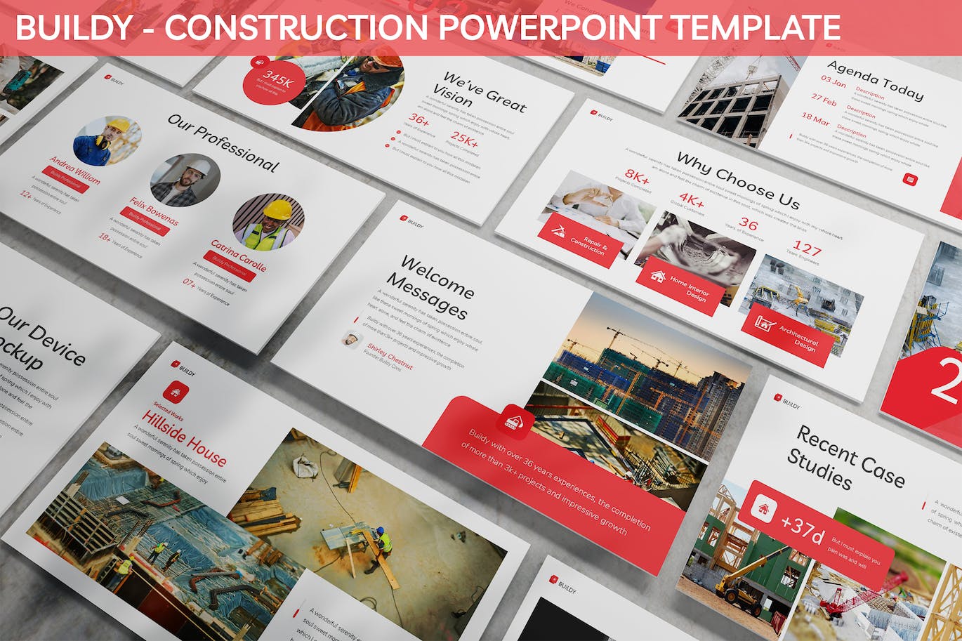 基建施工PowerPoint演示文稿模板 Buildy – Construction Powerpoint Template 幻灯图表 第1张