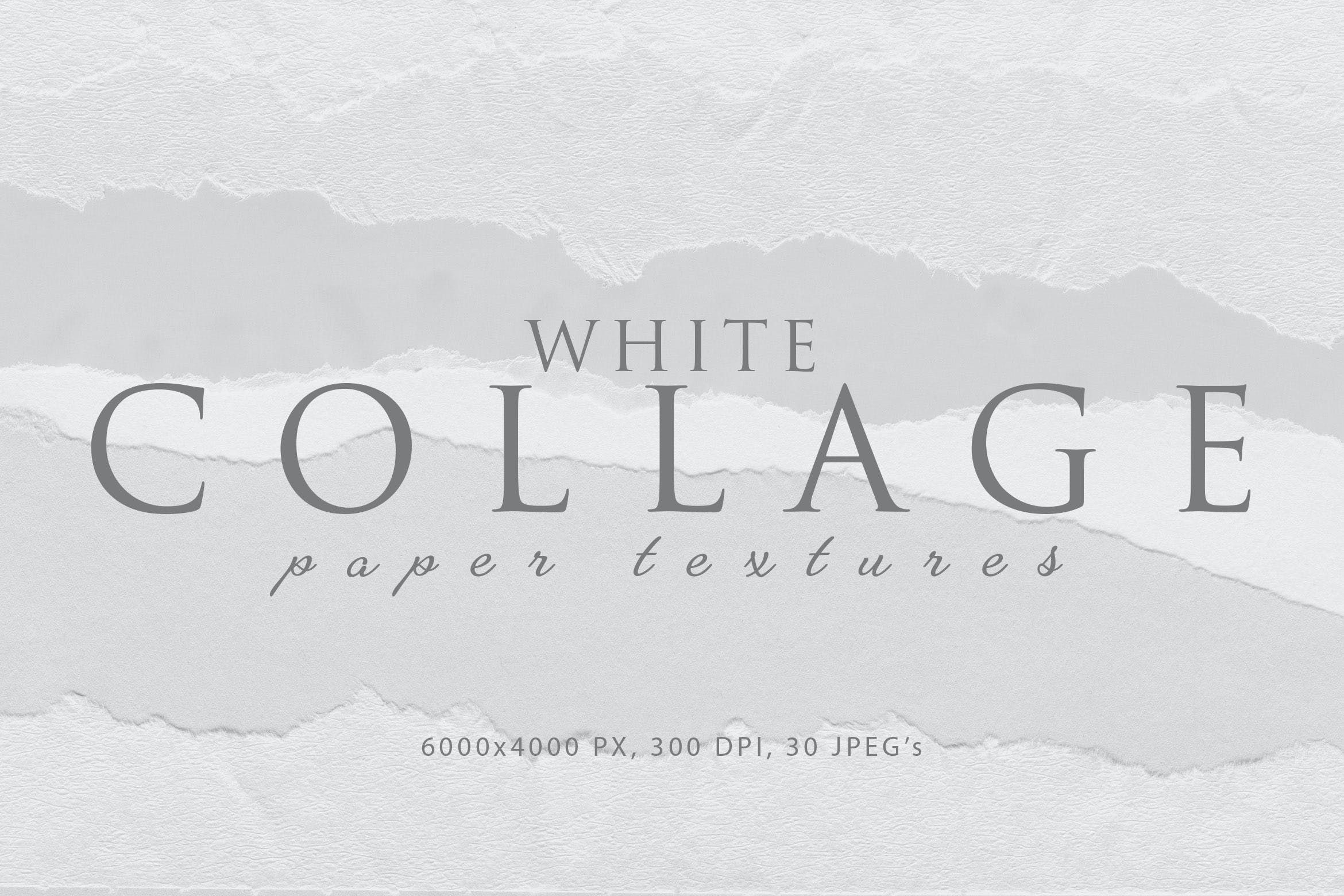 白色拼贴纸纹理素材 Collage White Paper Textures 图片素材 第1张
