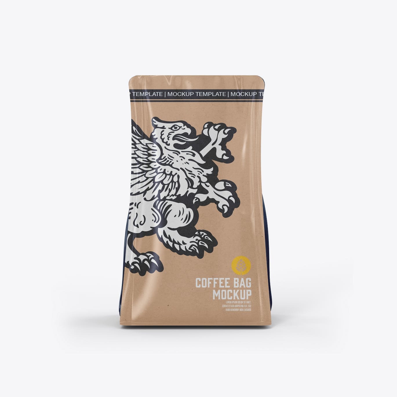 牛皮纸咖啡袋包装展示样机图 Set Kraft Paper Coffee Bag Mockup 样机素材 第3张