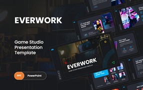 游戏工作室Powerpoint模板下载 Everwork – Gaming Studio PowerPoint Template