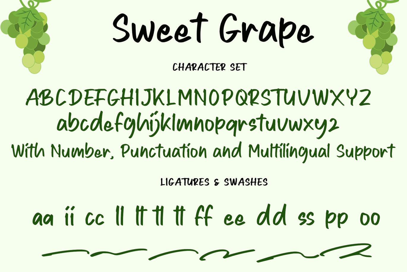 绿色产品包装手写字体素材 Sweet Grape 设计素材 第9张