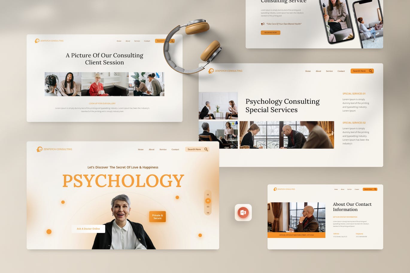 心理学咨询PPT创意模板 Zenpsych – Psychology Consulting Powerpoint 幻灯图表 第1张