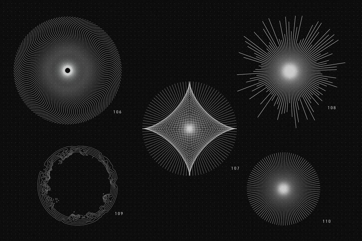 200+高质量抽象现代几何矢量形状外观 200 Vector Shapes 图片素材 第4张