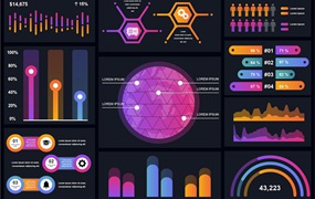 用户数据信息图表设计矢量模板 Infographics Design Template