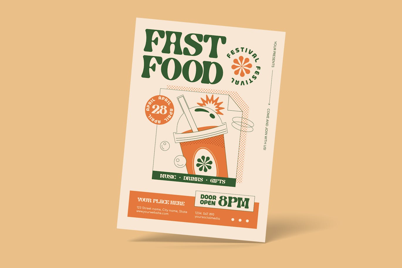 快餐食品宣传单素材 Fast Food Festival Flyer 设计素材 第1张