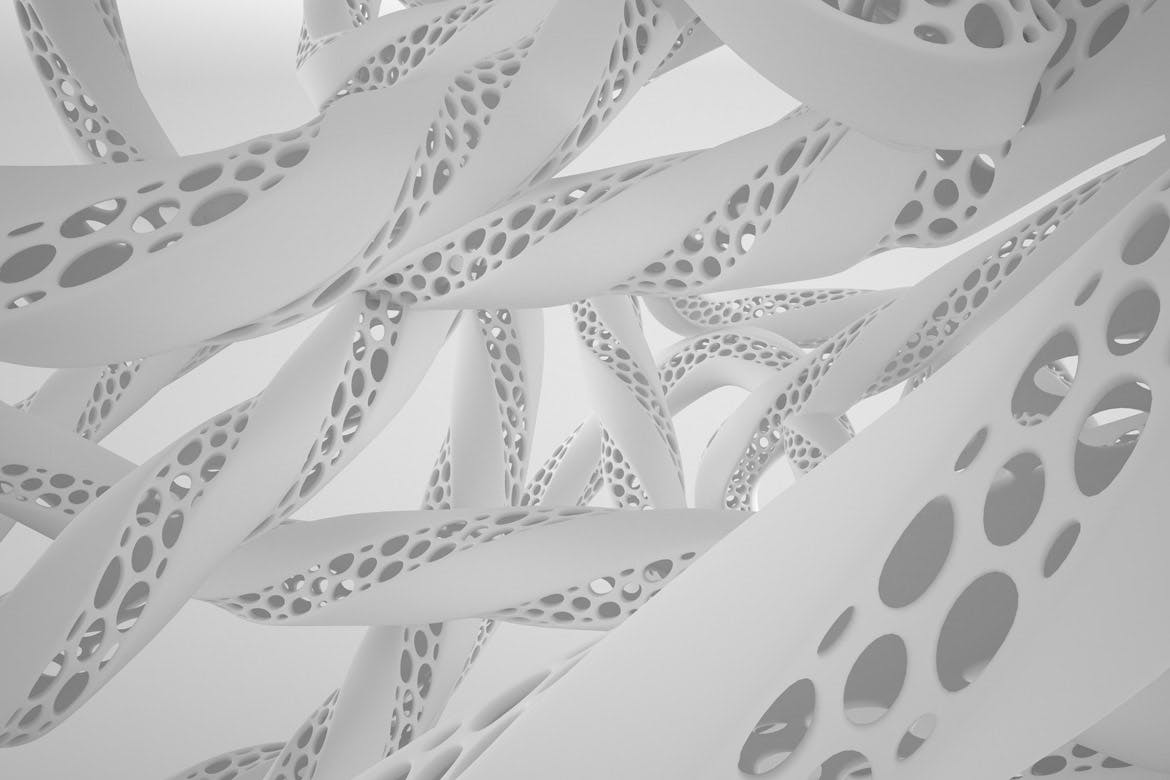 白色抽象生物形态背景素材v2 Biomorphic Backgrounds 2 图片素材 第15张