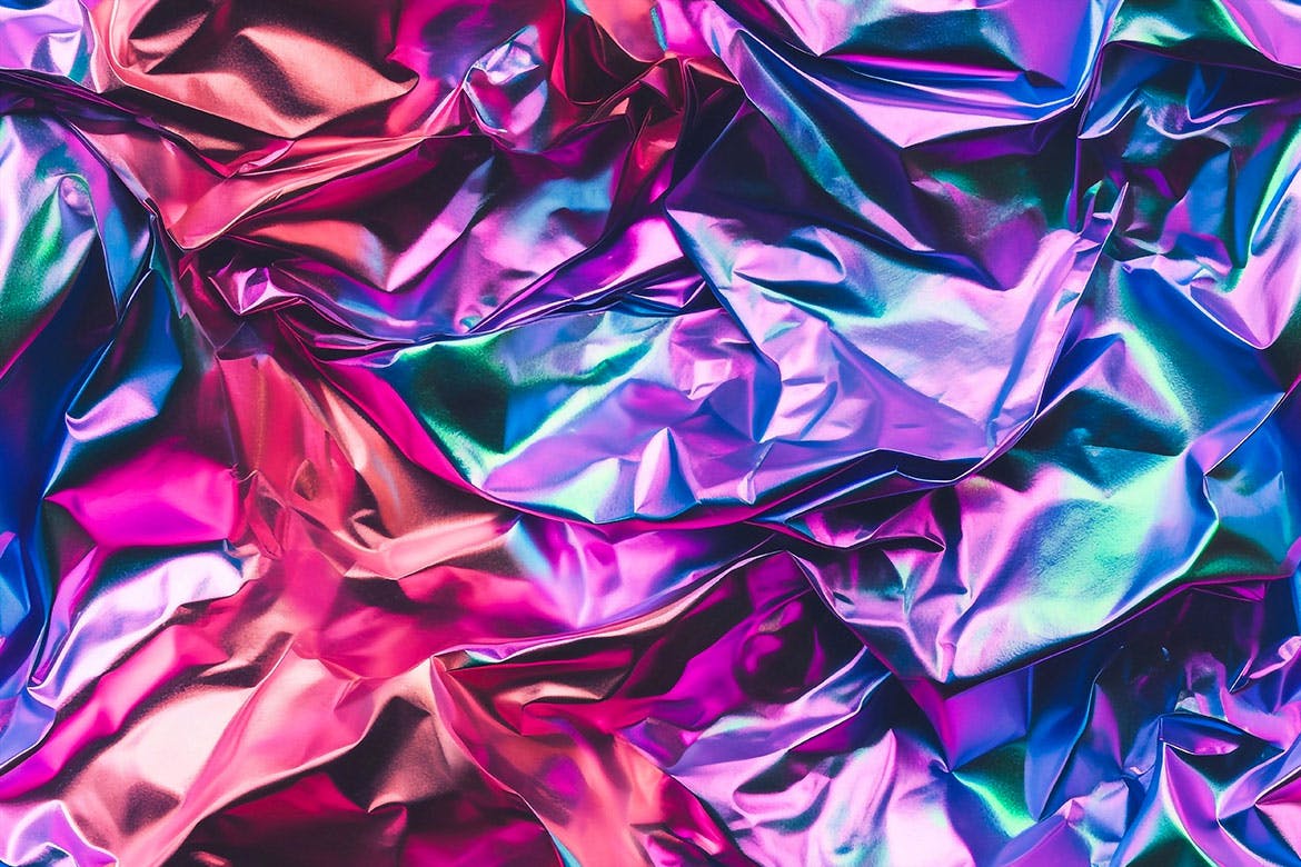 3D全息彩虹皱褶铝箔无缝背景 Iridescent Crumpled Foil Seamless Backgrounds 图片素材 第5张