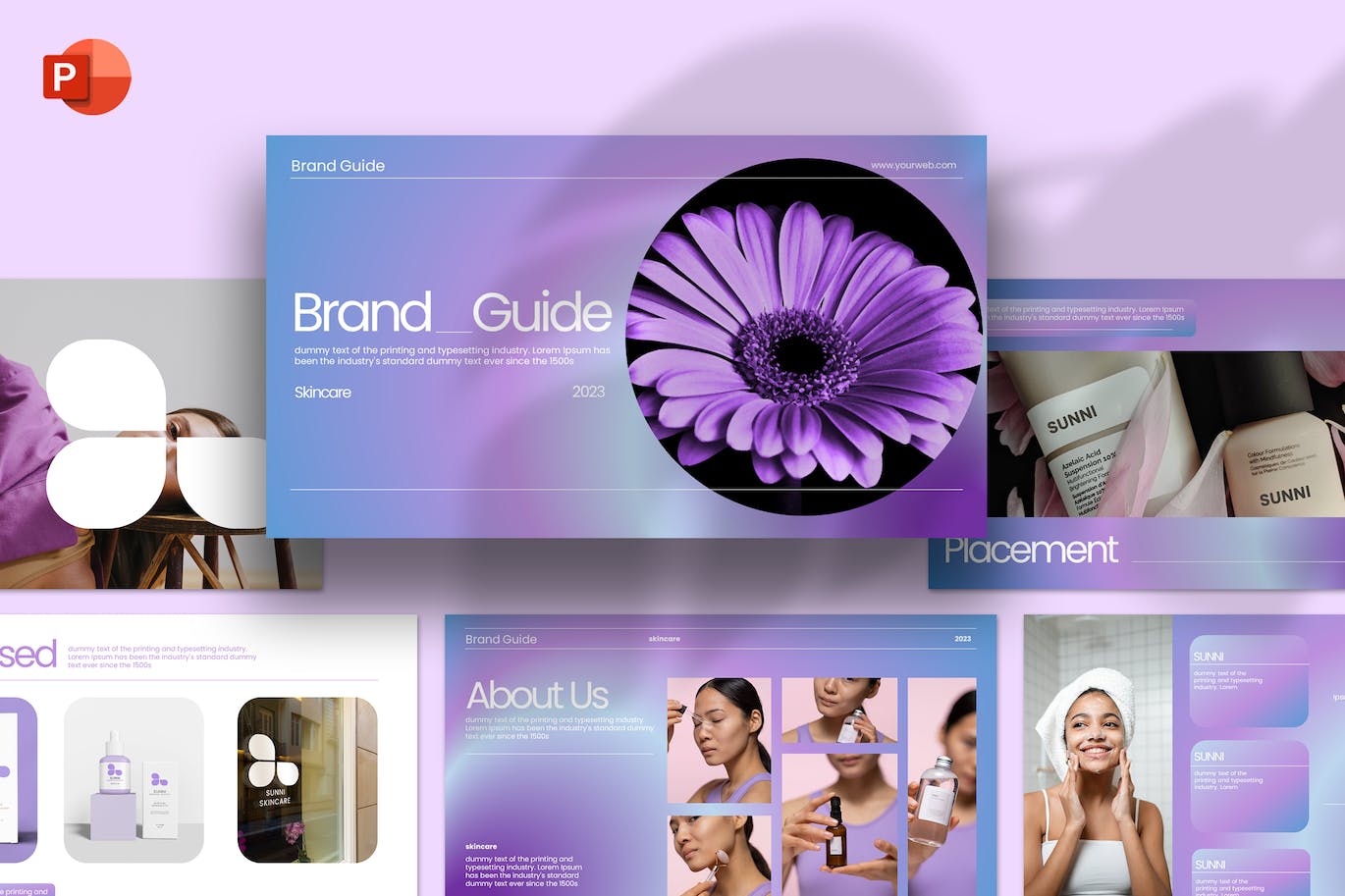美妆品牌指南Powerpoint模板下载 Sunni Brand Guide – PowerPoint 幻灯图表 第1张