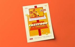 快餐节日宣传单素材 Fast Food Festival Flyer