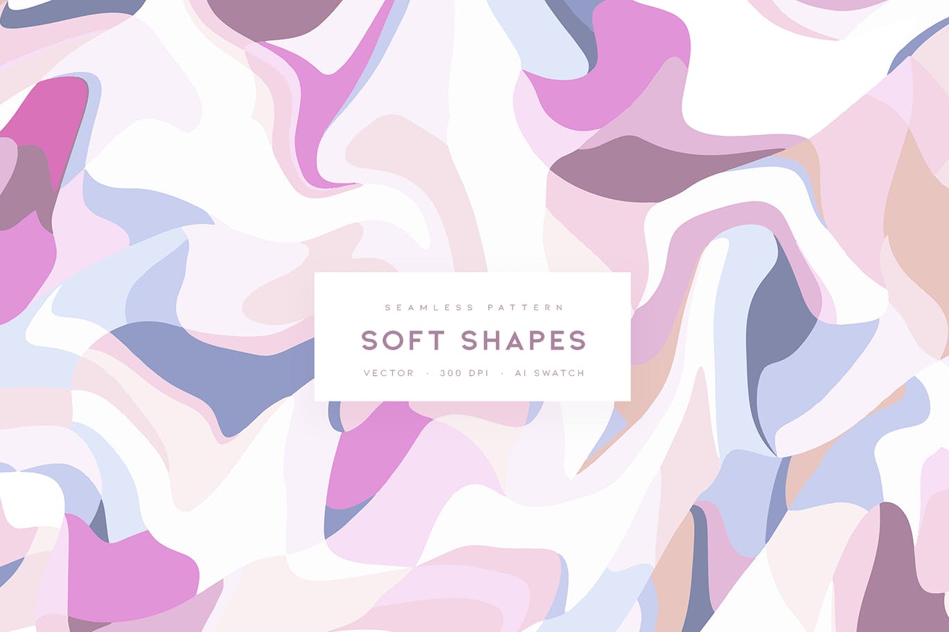柔和形状无缝图案素材 Soft Shapes Seamless Pattern APP UI 第1张