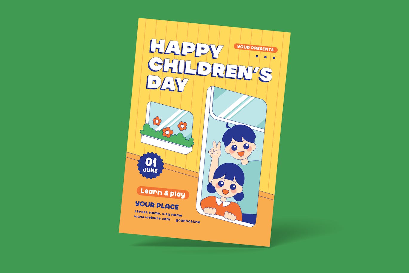六一儿童节快乐海报设计 Happy Children’s Day Flyer 设计素材 第1张