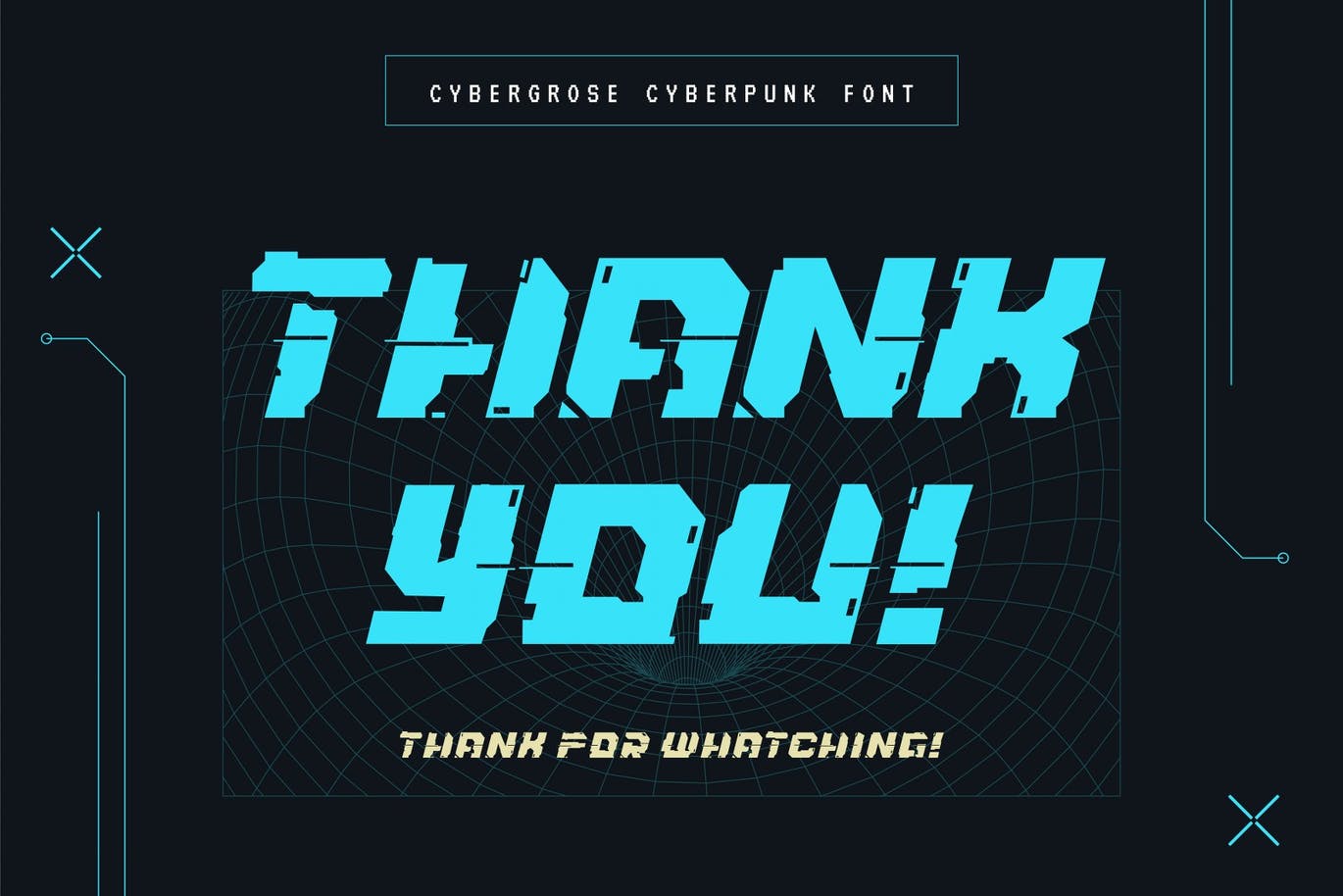 未来赛博朋克风字体素材 Cybergrose – Cyberpunk Display Font 设计素材 第7张