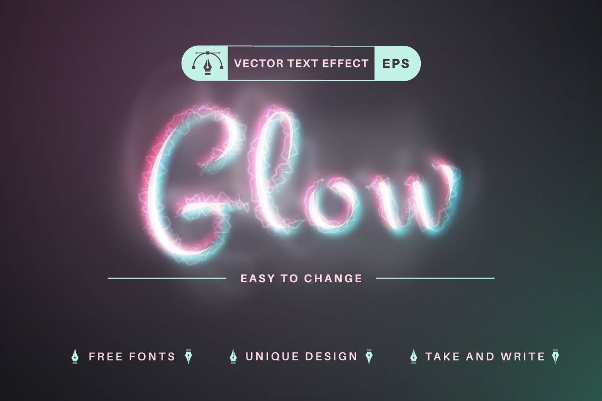 灵魂抽象发光矢量文字效果字体样式 Spirit – Editable Text Effect, Font Style APP UI 第5张
