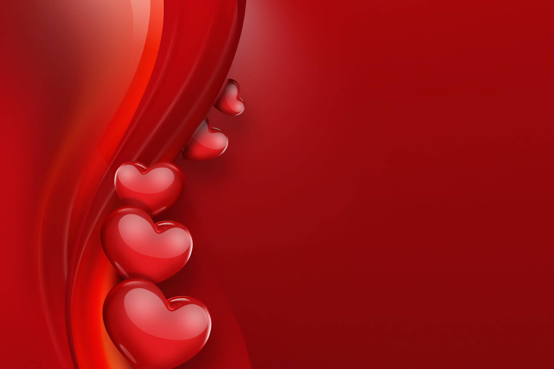 红心爱心红色背景情人节素材v2 Red Hearts On A Red Background 图片素材 第1张