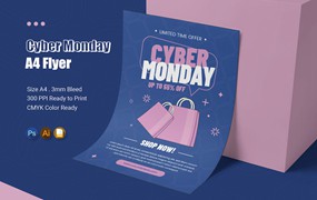 网络星期一购物宣传单模板 Cyber Monday Flyer