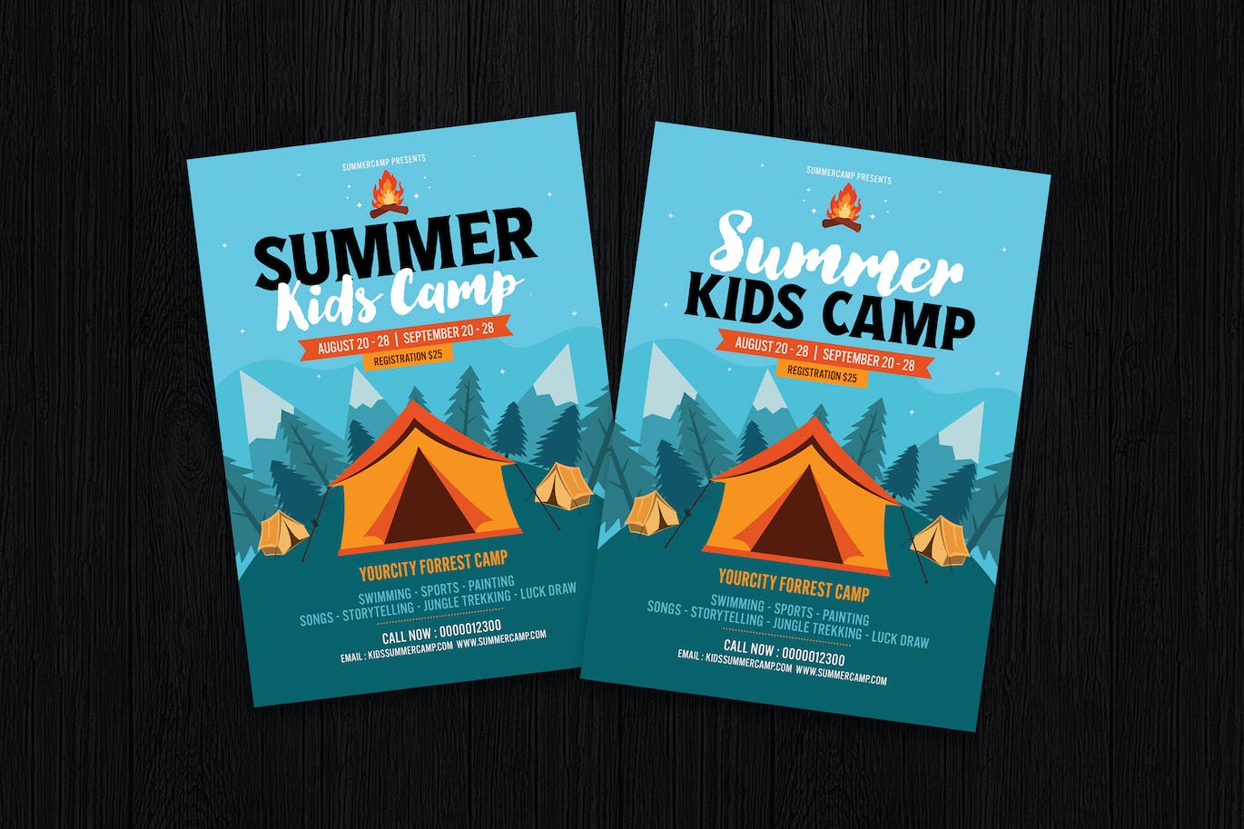 夏令营/儿童营宣传单设计 Summer Camp / Kids Camp 设计素材 第1张