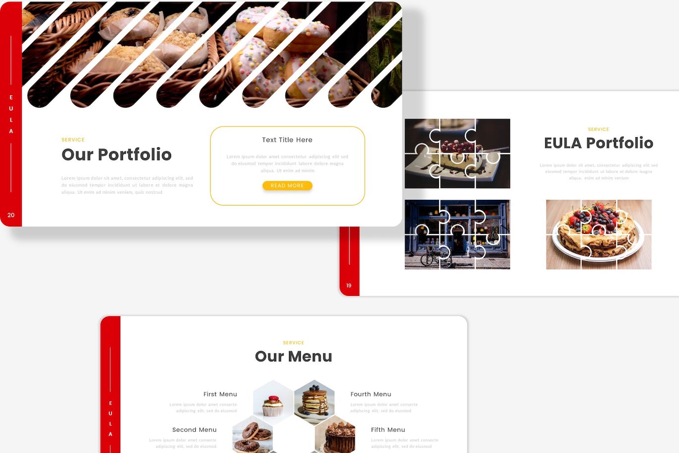 食品和餐厅Powerpoint模板 Eula – Food and Restaurant PowerPoint Template 幻灯图表 第2张