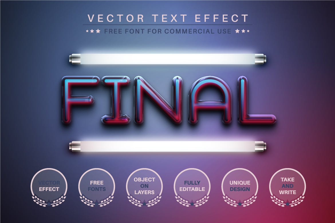 玻璃灯管矢量文字效果字体样式 Alien – Editable Text Effect, Font Style 插件预设 第4张