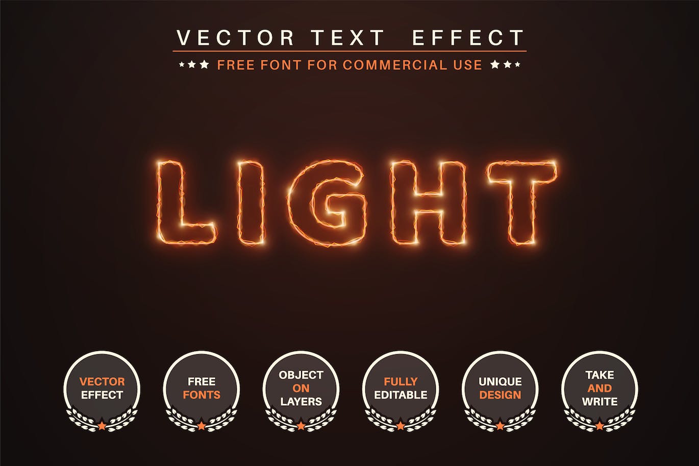 闪电光矢量文字效果字体样式 Lightning – Editable Text Effect, Font Style 插件预设 第1张