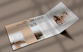 折页时尚杂志宣传册设计样机psd模板v7 Brochure Mockup
