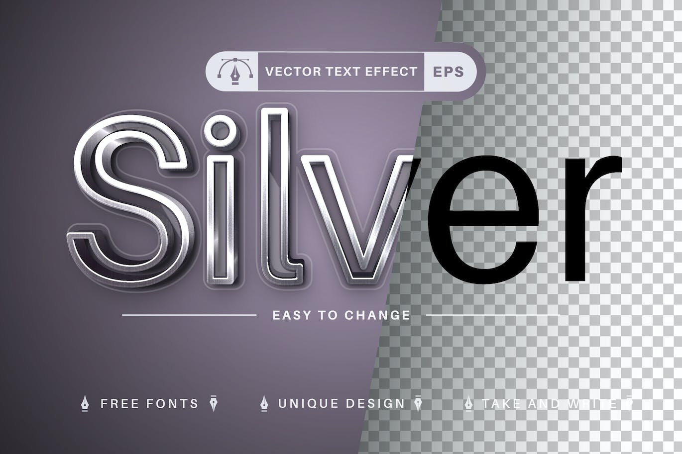 逼真钢铁金属矢量文字效果字体样式 Realistic Steel – Editable Text Effect, Font Style 插件预设 第1张