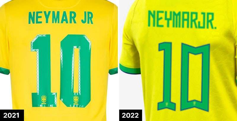 2022年世界杯巴西队球衣字体 设计素材 第4张