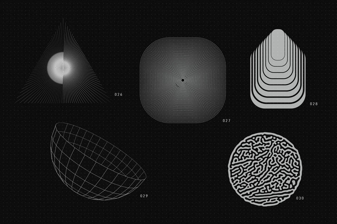 200+高质量抽象现代几何矢量形状外观 200 Vector Shapes 图片素材 第19张