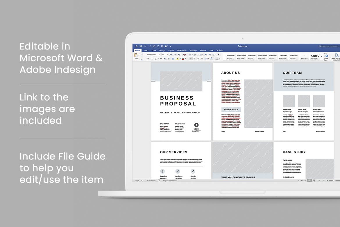 项目建议提案杂志设计模板 Proposal | MS Word & Indesign 设计素材 第8张