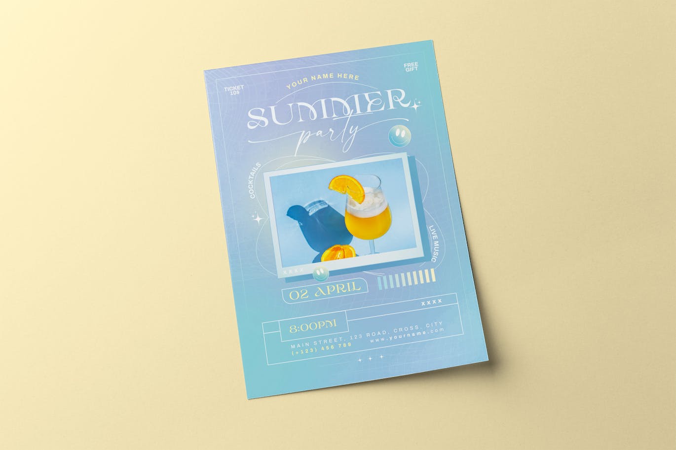 夏日酒会聚会宣传单设计 Summer Party Flyer 设计素材 第1张