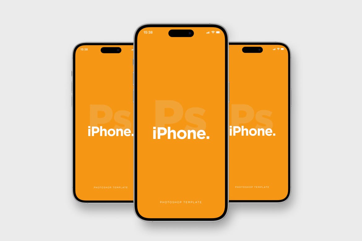iPhone 14 Pro前视图手机样机包 Phone 14 Front View Mockup Pack 样机素材 第6张