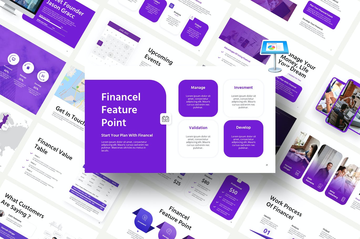 紫色金融财务Keynote演示文稿 Financel Purple Modern Financial Keynote 幻灯图表 第1张