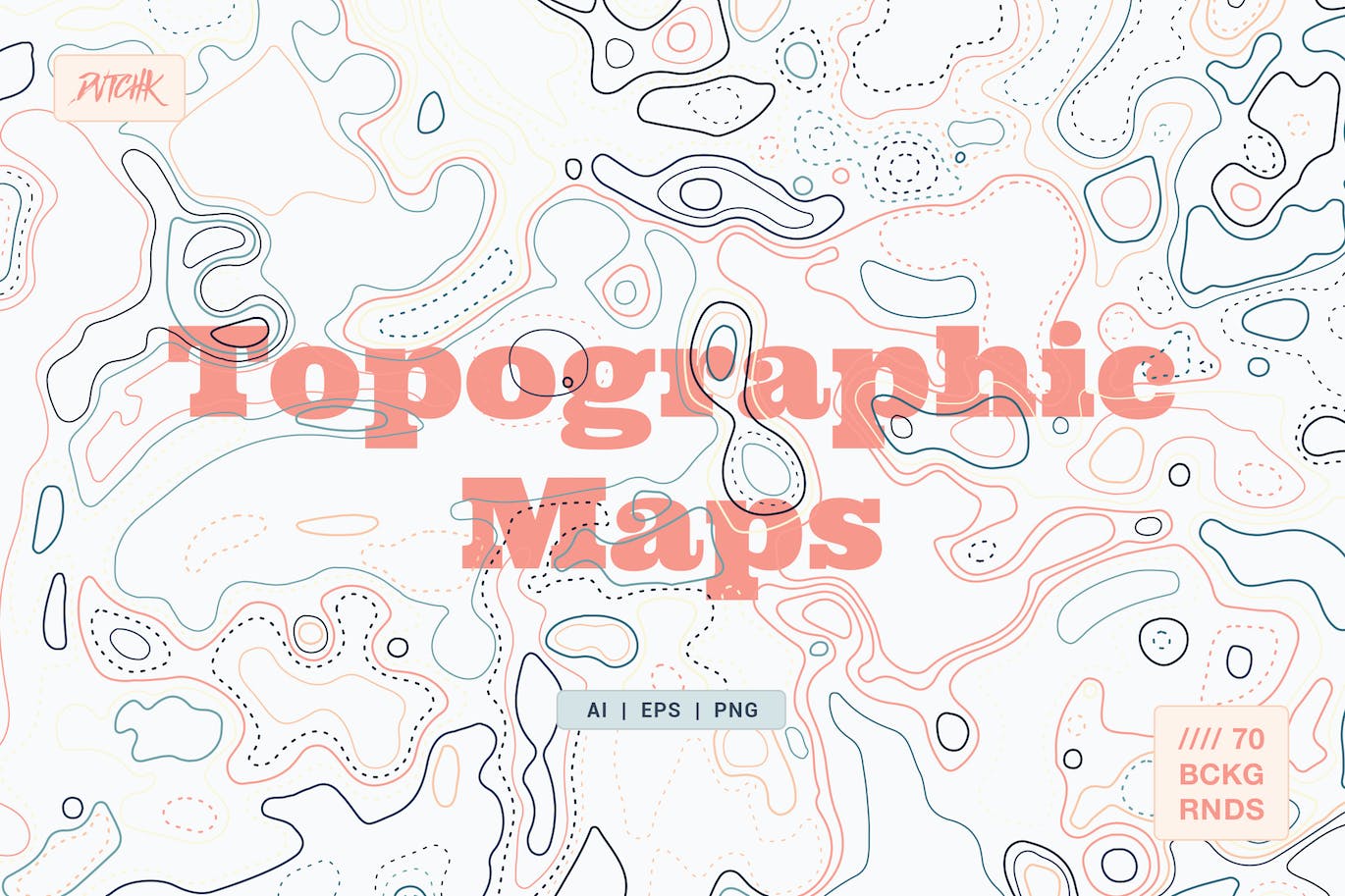 彩色矢量地形图背景 Topographic Maps 图片素材 第1张