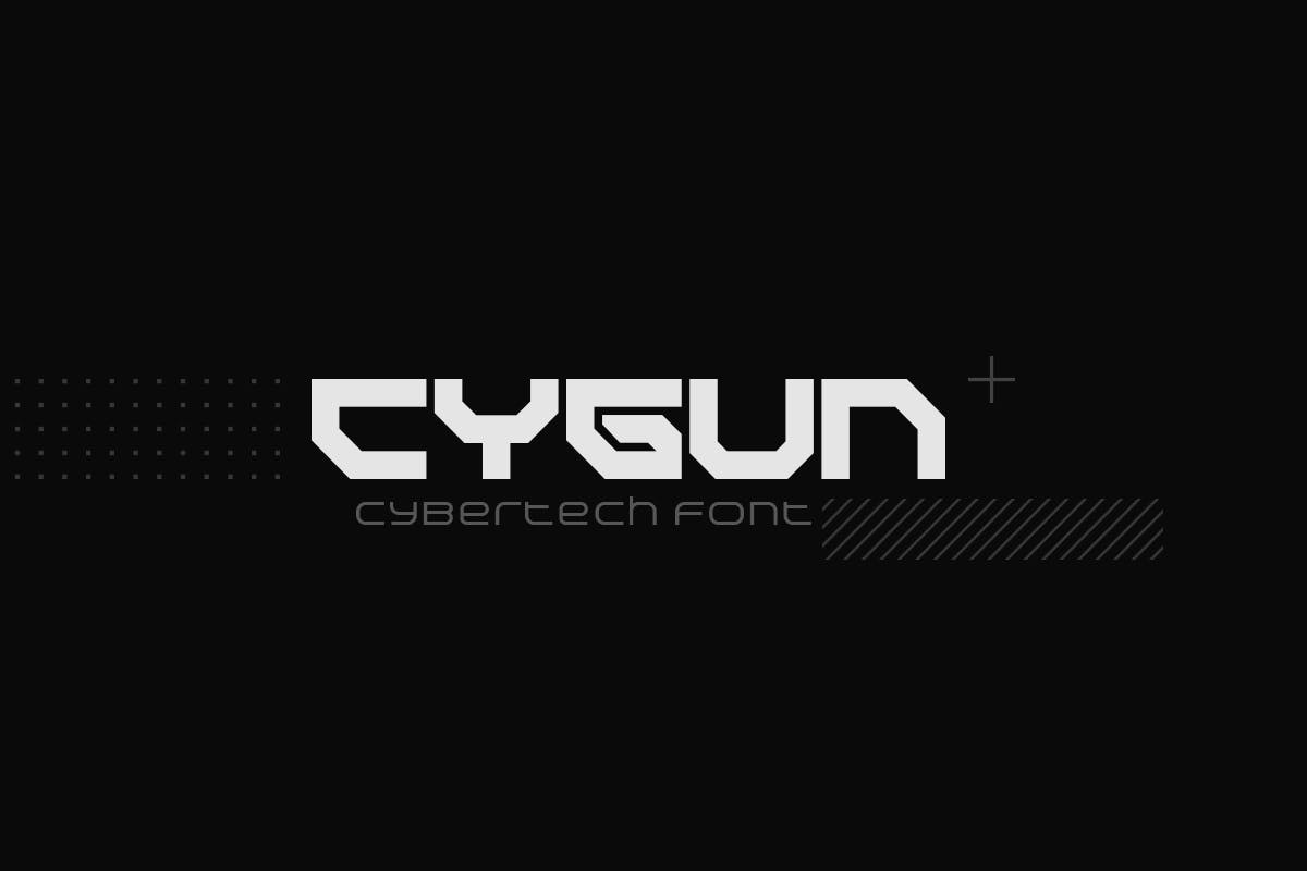 高科技赛博朋克装饰字体素材 CYGUN Font 设计素材 第1张