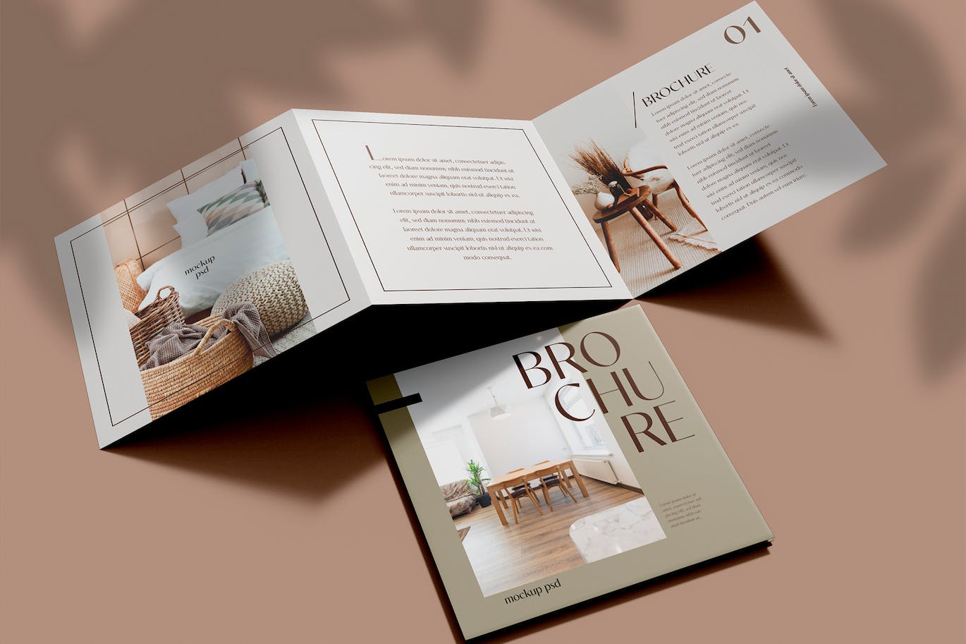 折页时尚杂志宣传册设计样机psd模板v6 Brochure Mockup 样机素材 第1张
