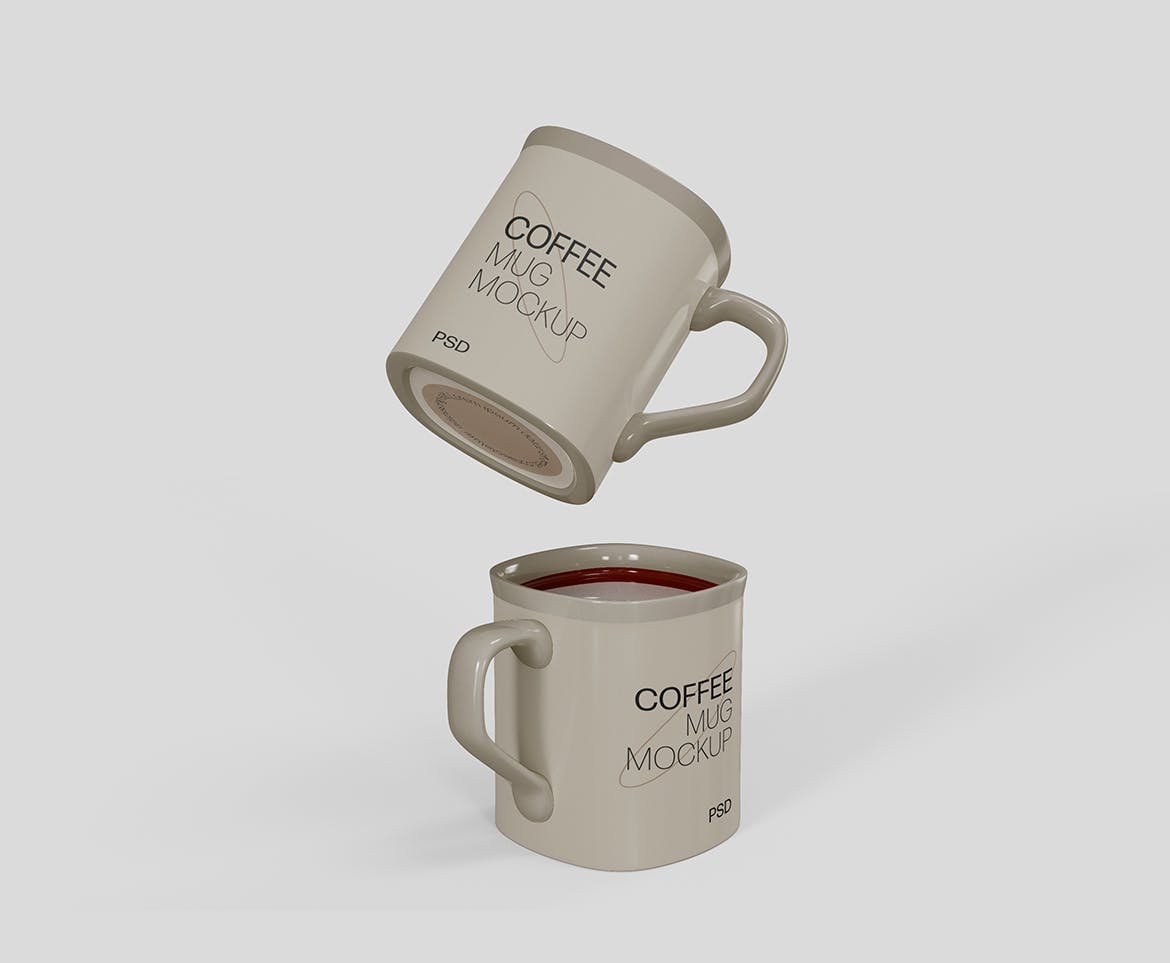 陶瓷咖啡马克杯杯身设计样机模板v4 Ceramic Mugs Mockup 样机素材 第3张