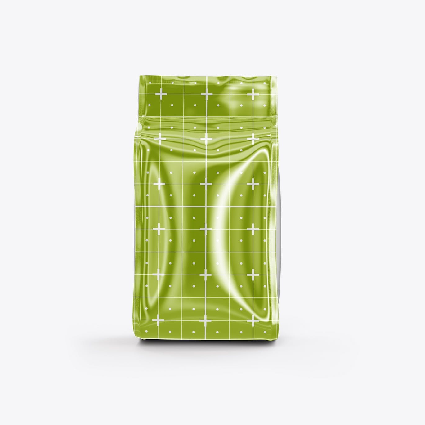 光滑的塑料纸咖啡袋包装设计样机图 Set Glossy Plastic Paper Coffee Bag Mockup 样机素材 第5张