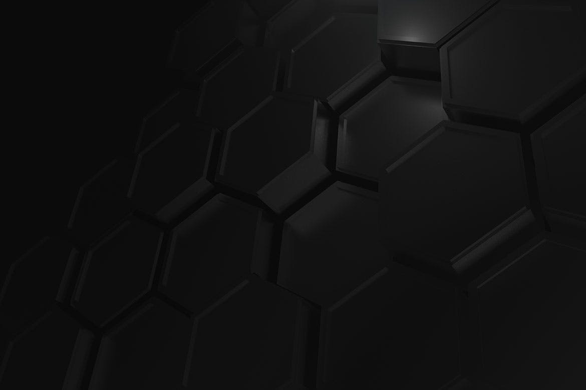 黑色蜂窝六边形背景素材 Black Hexagon Backgrounds APP UI 第7张