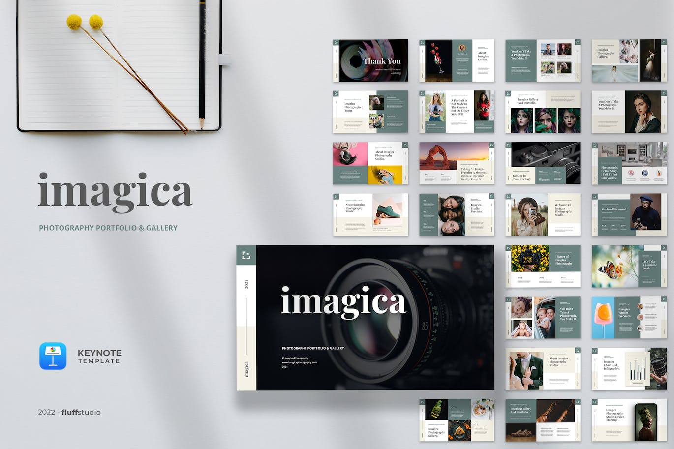 摄影业务Keynote幻灯片演示模板 Imagica – Photography Keynote Template 幻灯图表 第1张