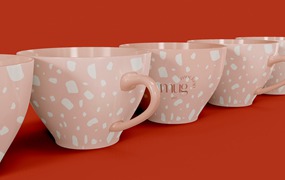 陶瓷咖啡马克杯杯身设计样机模板v8 Ceramic Mugs Mockup