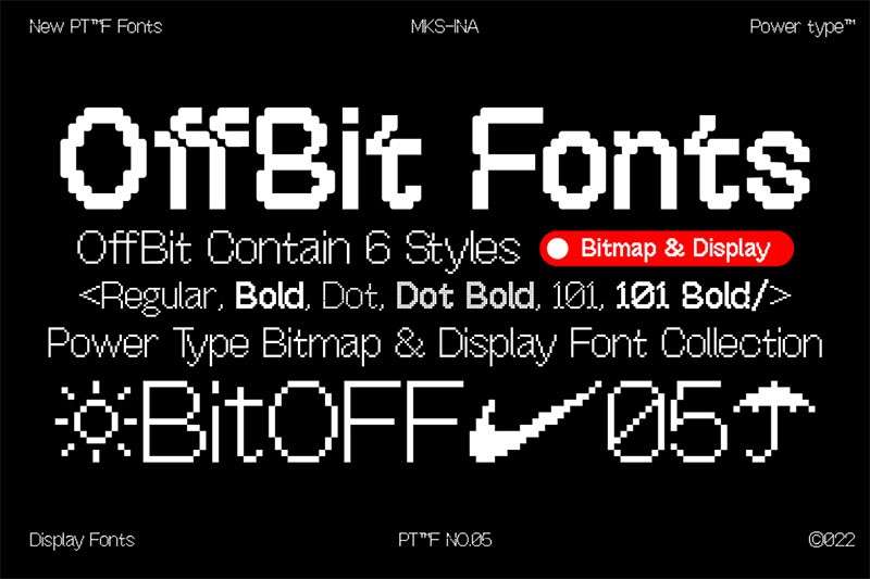 OffBit很酷的英文像素字体 设计素材 第1张