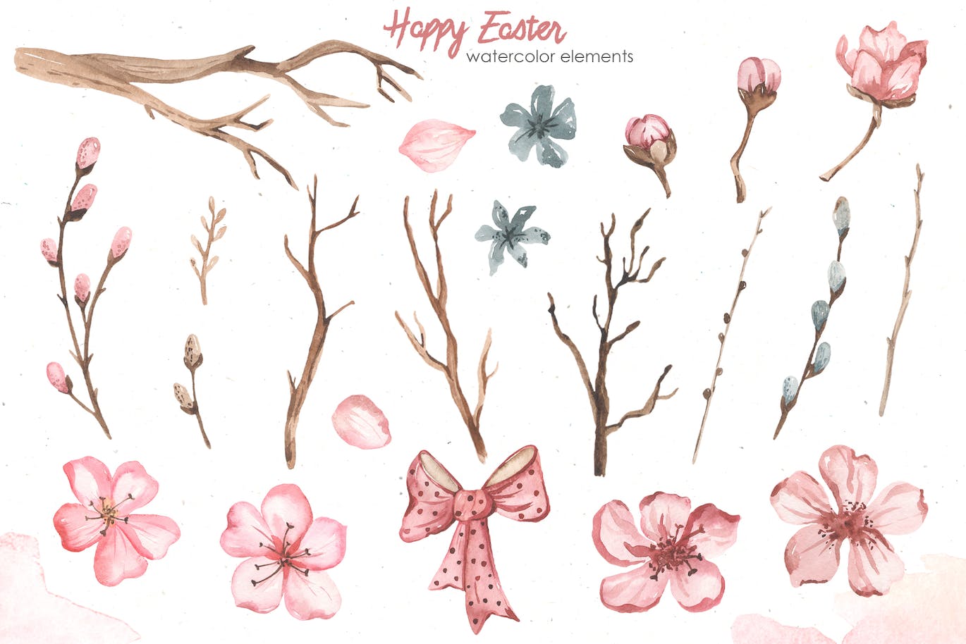 复活节快乐元素水彩画集 Happy Easter watercolor APP UI 第6张