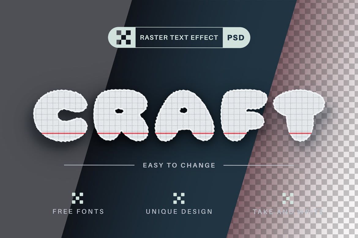 网格作业本文字效果字体样式 PSD School – Editable Text Effect, Font Style 插件预设 第5张