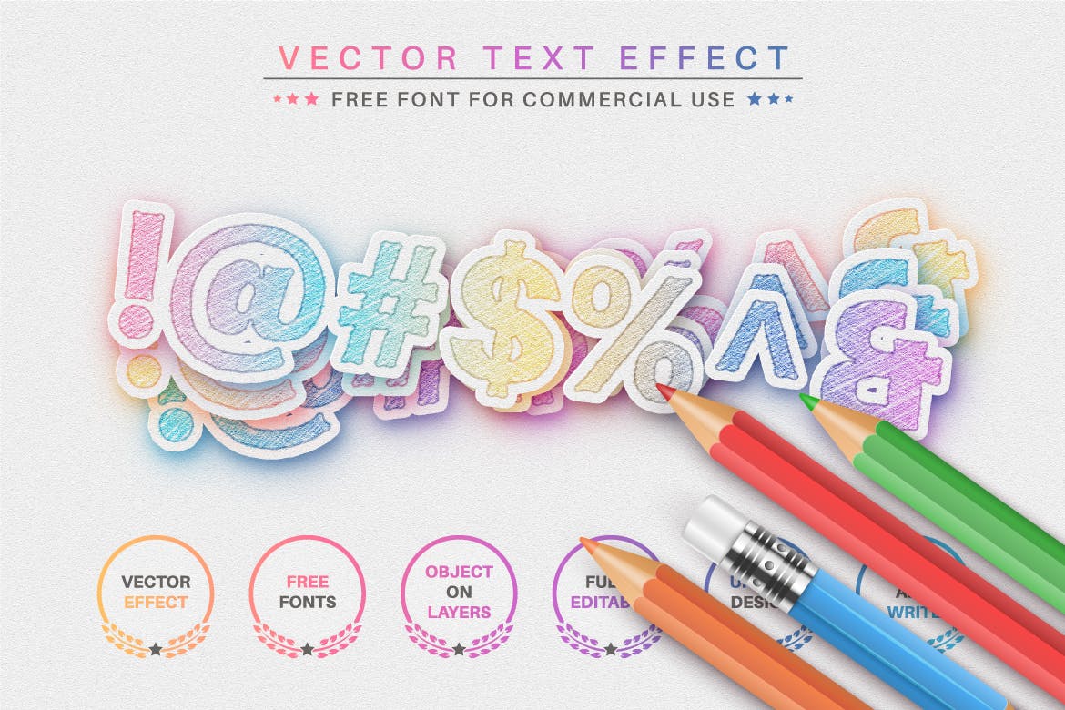 独角兽贴纸矢量文字效果字体样式 Unicorn Sticker – Editable Text Effect, Font Style 插件预设 第2张