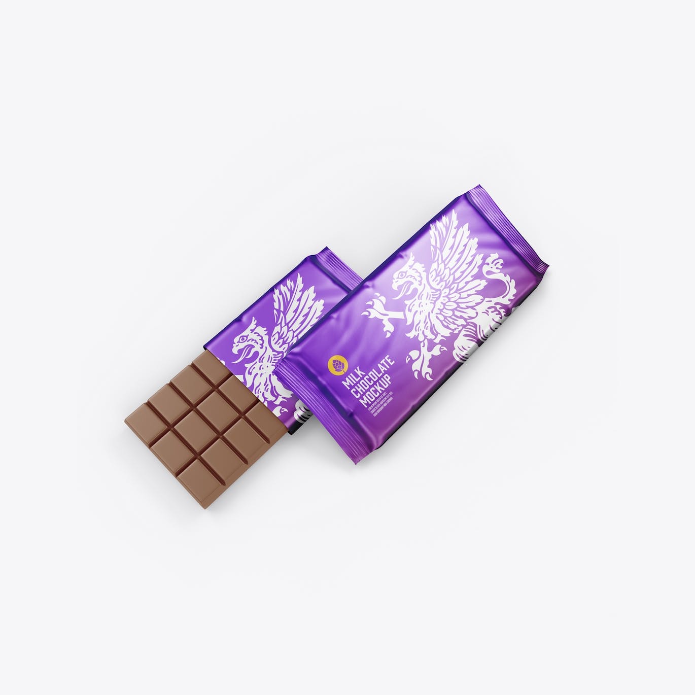 光亮的巧克力棒设计包装样机图 Set Glossy Chocolate Bar Mockup 样机素材 第12张