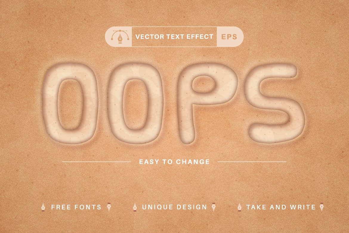 沙滩矢量文字效果字体样式 Sand Beach – Editable Text Effect, Font Style APP UI 第5张