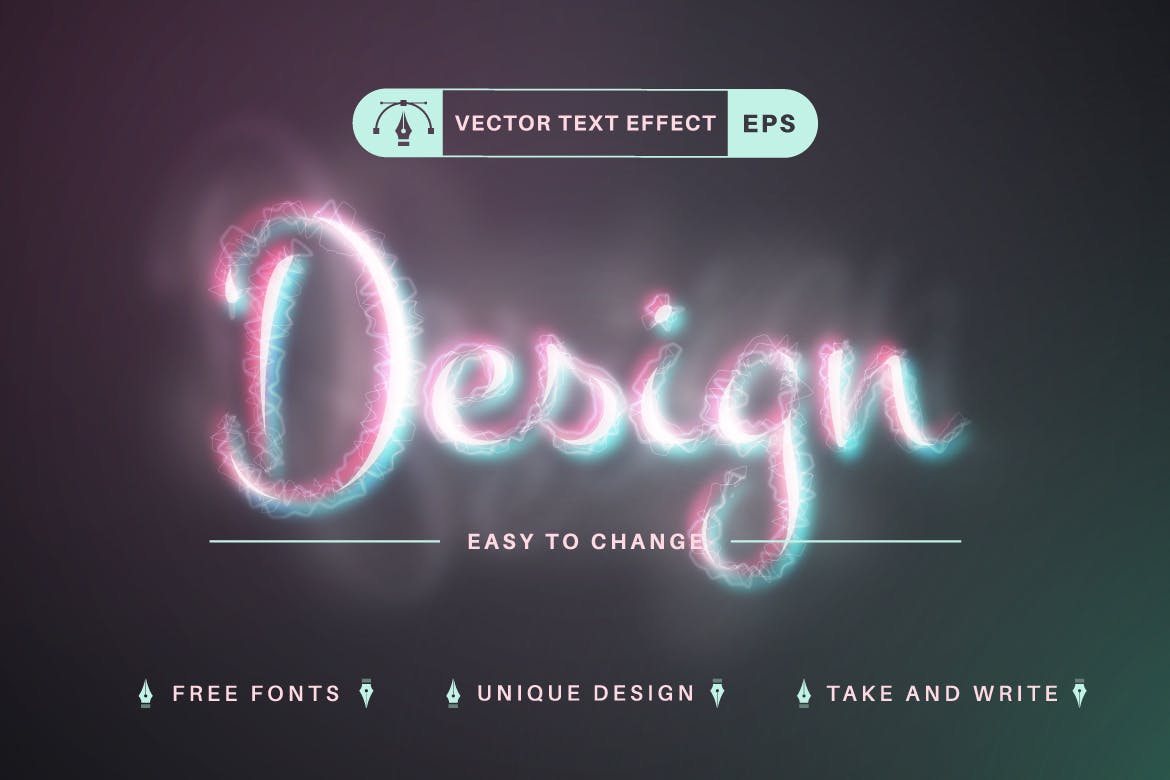 灵魂抽象发光矢量文字效果字体样式 Spirit – Editable Text Effect, Font Style APP UI 第3张