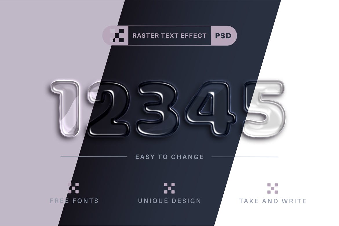 透明水状文字效果字体样式 PSD Water – Editable Text Effect, Font Style 插件预设 第2张