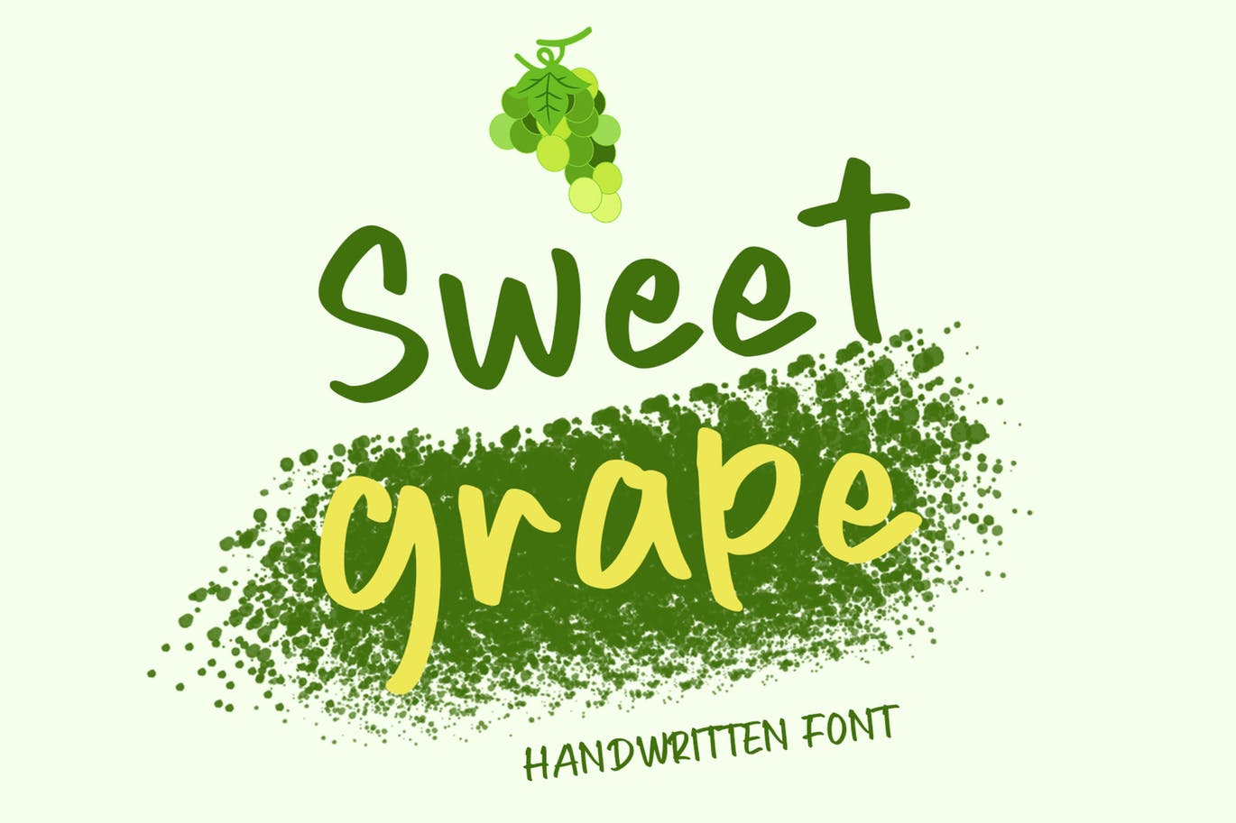 绿色产品包装手写字体素材 Sweet Grape 设计素材 第1张