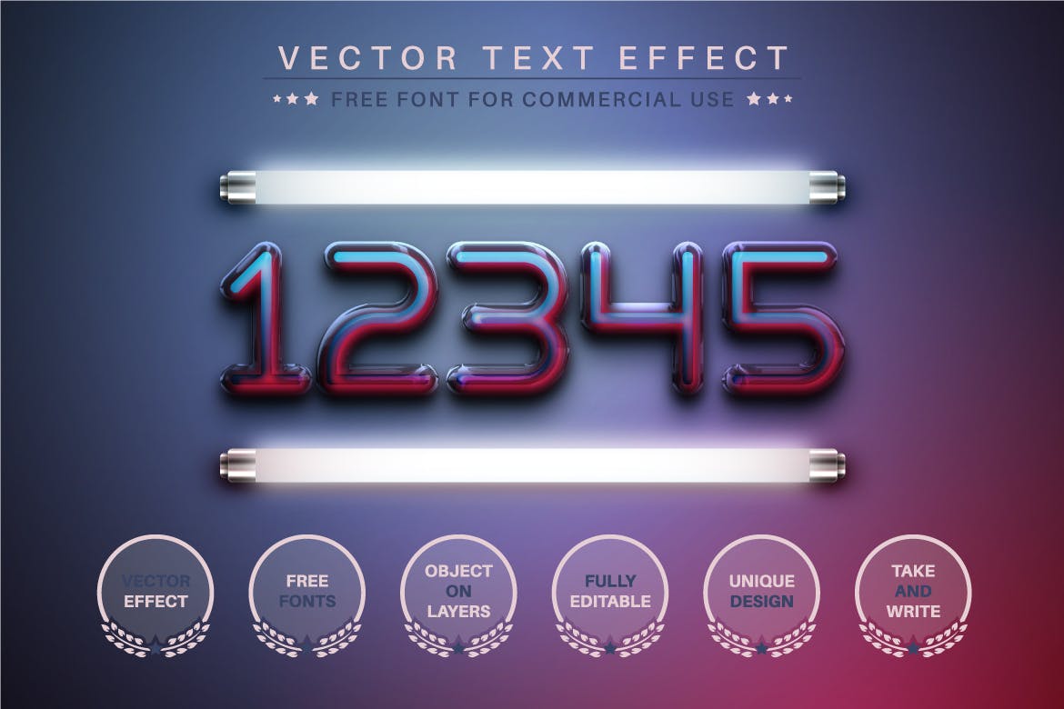 玻璃灯管矢量文字效果字体样式 Alien – Editable Text Effect, Font Style 插件预设 第2张