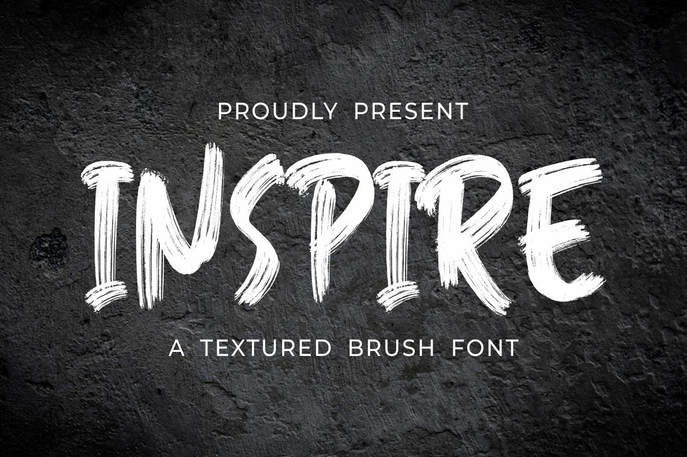 手写笔刷纹理字体素材 Inspired – Textured Brush Font 设计素材 第1张